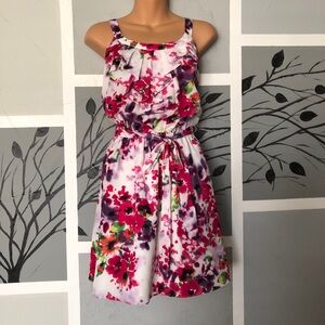 Express Multicolored Ruched Flowy Mini Sundress.  GD142